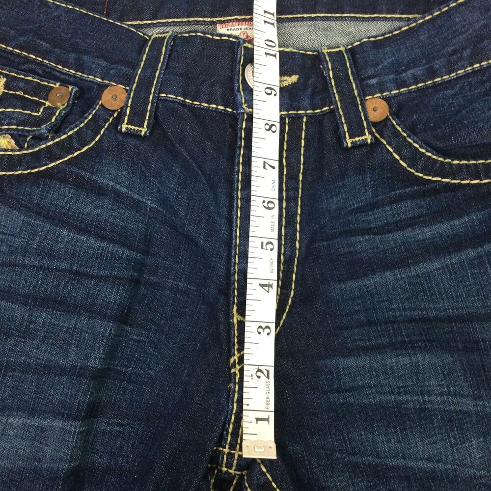 True Religion Rainbow Ricky Men's Dark Wash Straight Leg Flap Pockets Jeans 36 - Picture 13 of 14